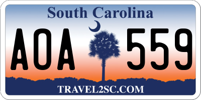 SC license plate AOA559
