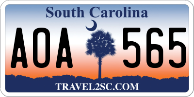 SC license plate AOA565