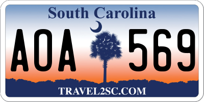 SC license plate AOA569
