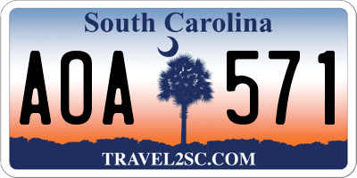 SC license plate AOA571