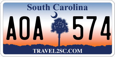 SC license plate AOA574