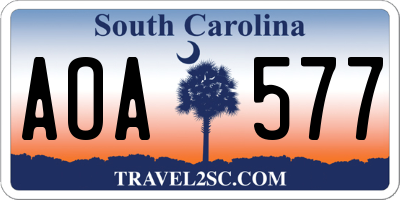SC license plate AOA577