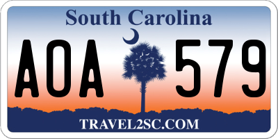 SC license plate AOA579