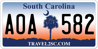 SC license plate AOA582