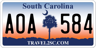 SC license plate AOA584