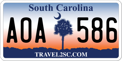 SC license plate AOA586