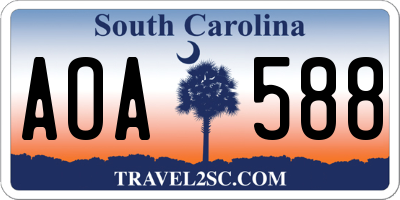 SC license plate AOA588