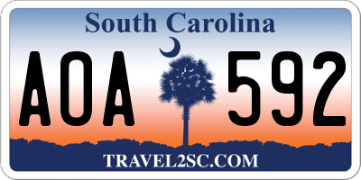 SC license plate AOA592