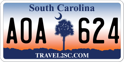 SC license plate AOA624