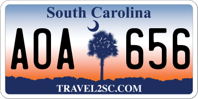 SC license plate AOA656