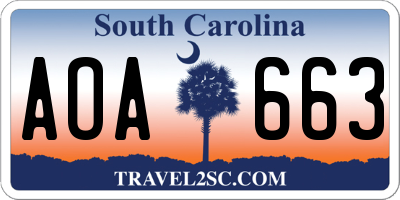 SC license plate AOA663