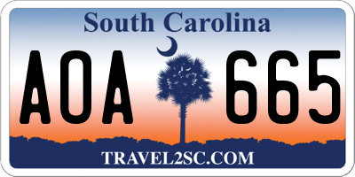 SC license plate AOA665