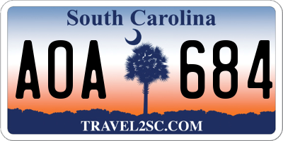 SC license plate AOA684