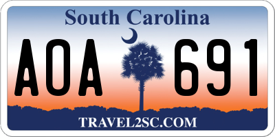SC license plate AOA691