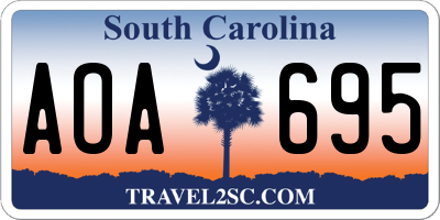 SC license plate AOA695