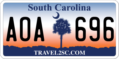 SC license plate AOA696