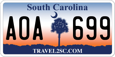 SC license plate AOA699