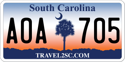 SC license plate AOA705
