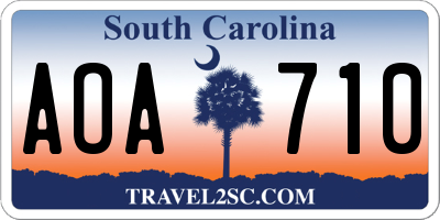 SC license plate AOA710