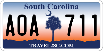 SC license plate AOA711