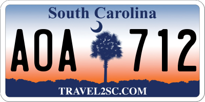 SC license plate AOA712