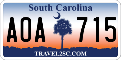 SC license plate AOA715