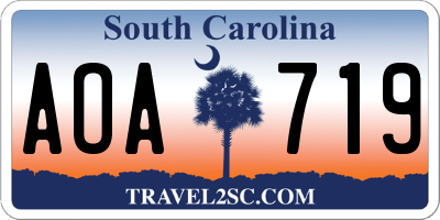 SC license plate AOA719