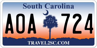 SC license plate AOA724
