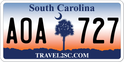 SC license plate AOA727