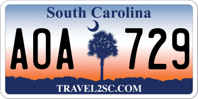 SC license plate AOA729
