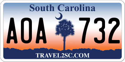 SC license plate AOA732