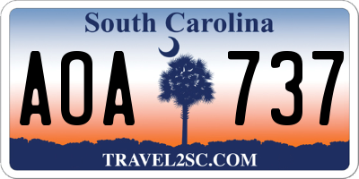 SC license plate AOA737