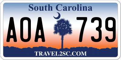 SC license plate AOA739