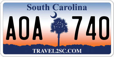 SC license plate AOA740
