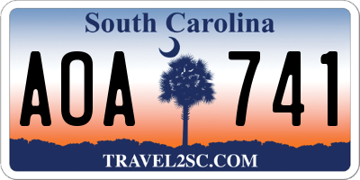 SC license plate AOA741