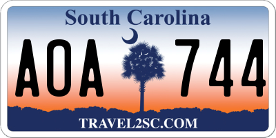 SC license plate AOA744