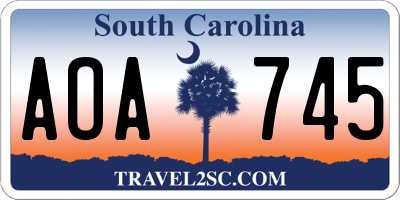 SC license plate AOA745