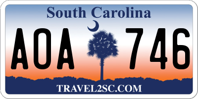 SC license plate AOA746