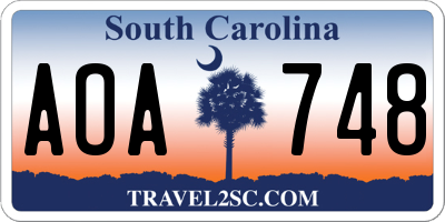 SC license plate AOA748