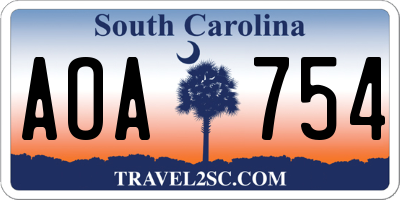 SC license plate AOA754