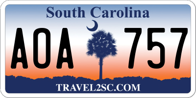SC license plate AOA757