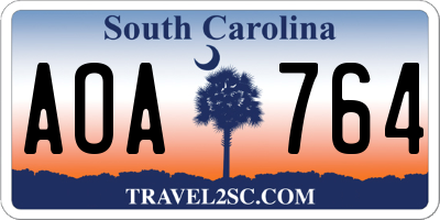SC license plate AOA764