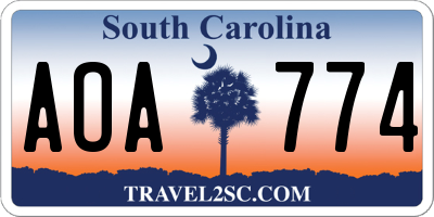 SC license plate AOA774