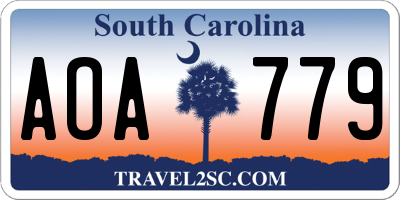 SC license plate AOA779