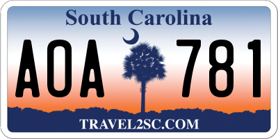 SC license plate AOA781