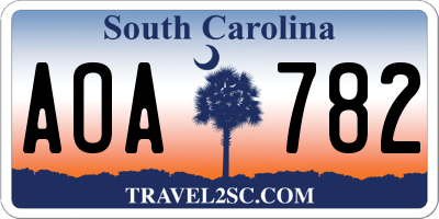 SC license plate AOA782
