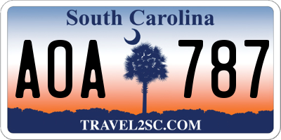 SC license plate AOA787