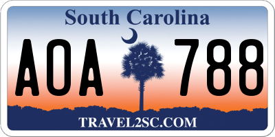 SC license plate AOA788