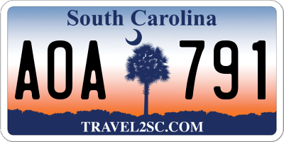 SC license plate AOA791