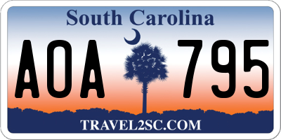 SC license plate AOA795